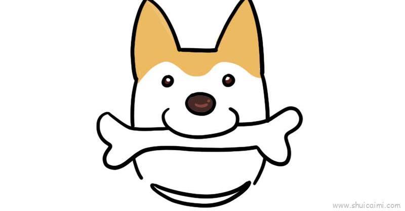 柴犬头像儿童画怎么画 柴犬头像简笔画画法