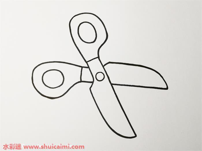 如何画剪刀简笔画？带颜色的剪刀简笔画步骤分享