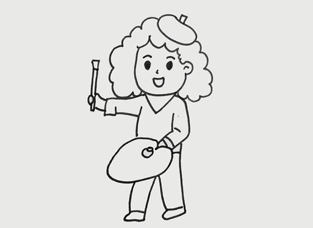 画家简笔画 画家简笔画可爱