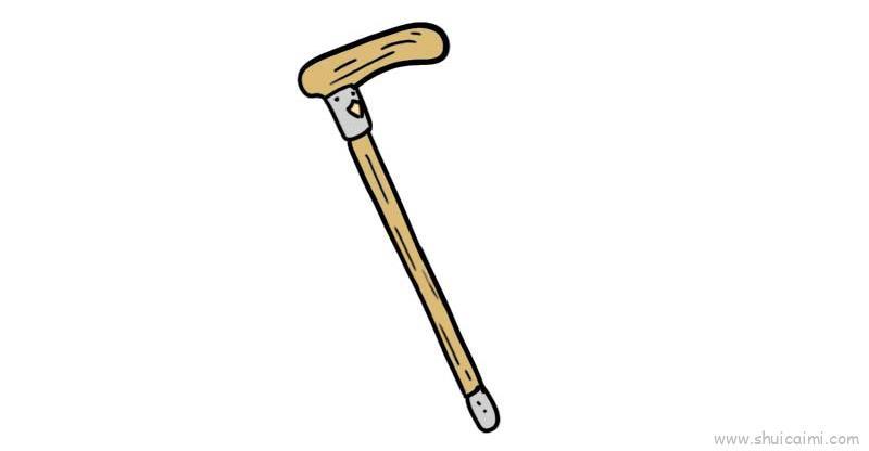 手杖儿童画怎么画 手杖简笔画顺序