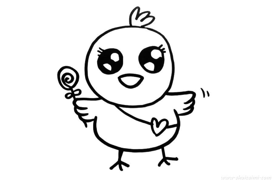 小鸡怎么画 小鸡简笔画图片带颜色