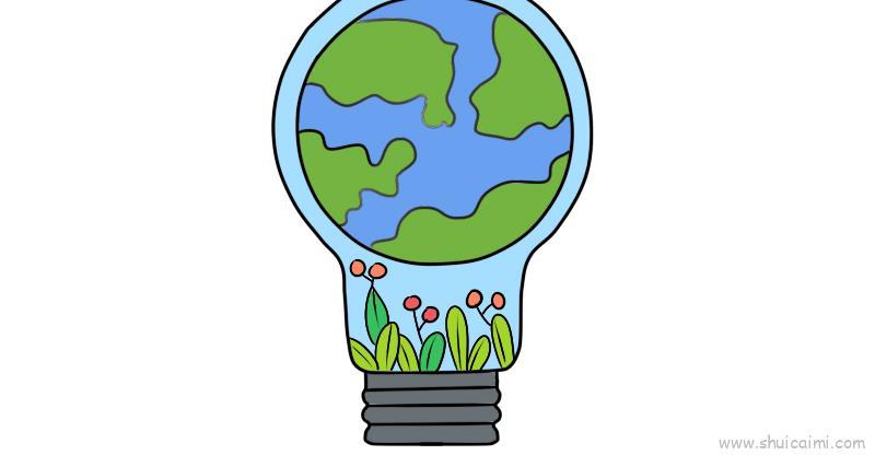 地球一小时儿童画怎么画 地球一小时简笔画简单