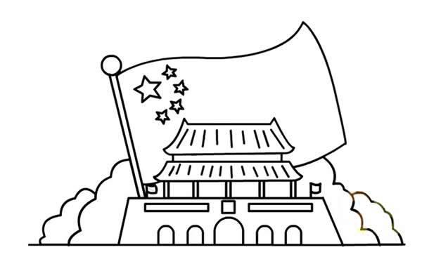 国庆节简笔画 国庆节简笔画图片大全简单漂亮