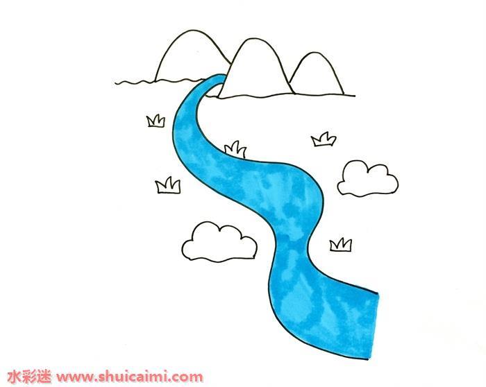 长江怎么画 长江简笔画简单易画彩色