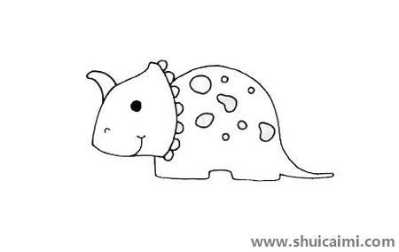 呆萌的小恐龙卡通简笔画