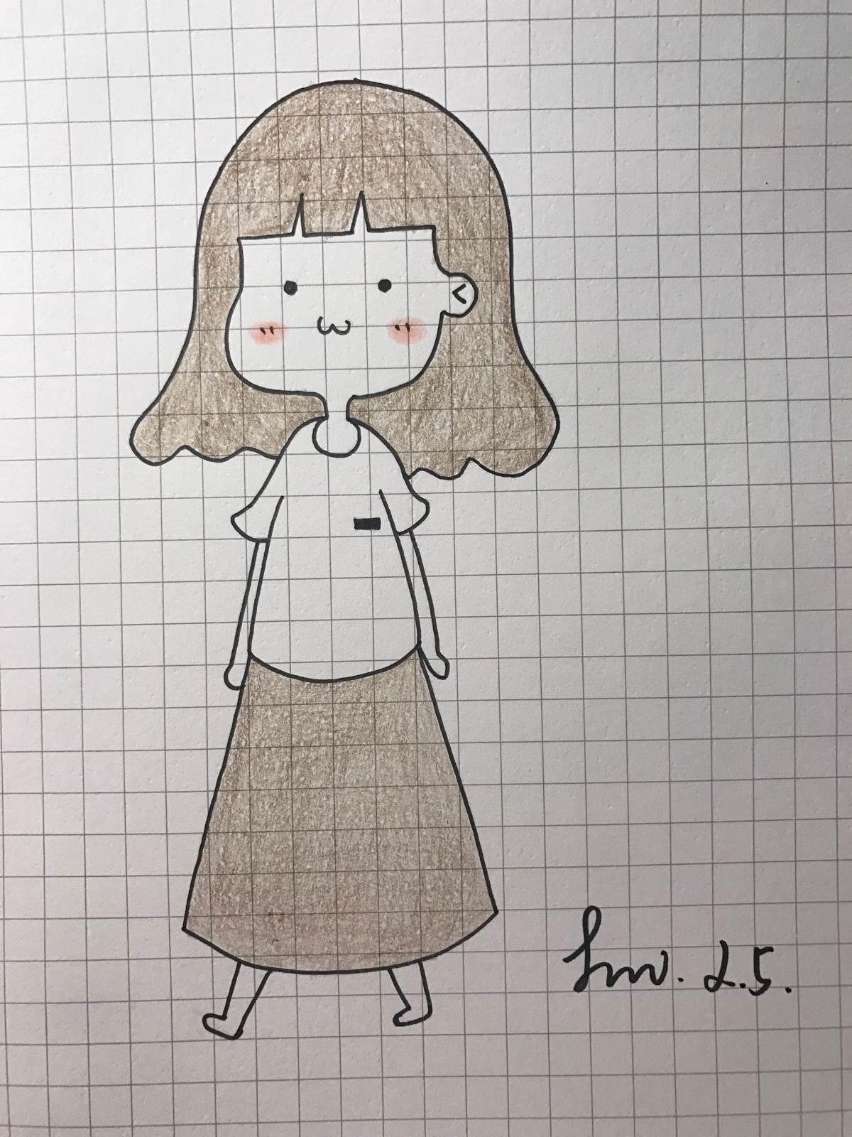 女孩简笔画 女孩简笔画扎马尾