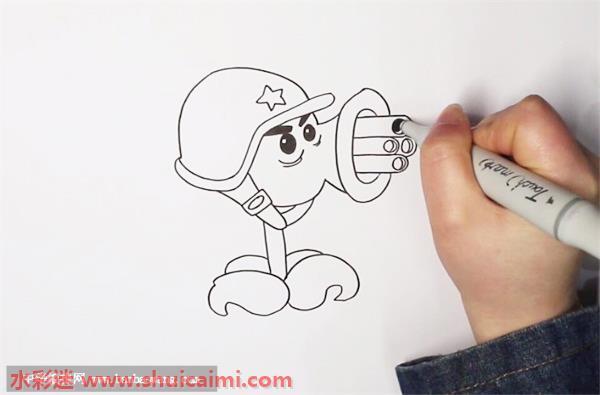 机枪射手怎么画 机枪射手简笔画图片彩色
