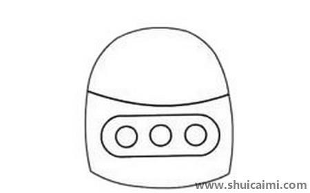 卡通机器人简笔画教学步骤