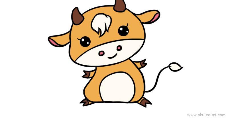 可爱小牛儿童画怎么画 可爱小牛简笔画简单