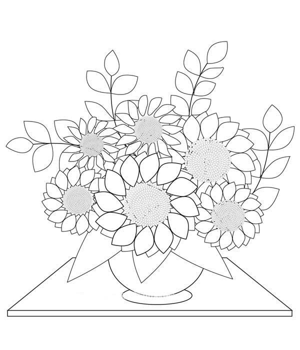 向日葵背景的简笔画 向日葵背景的简笔画怎么画