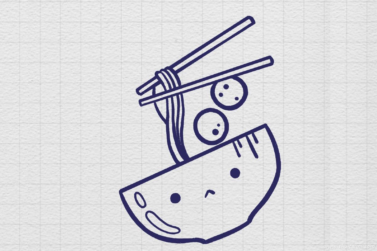 鱼丸粗面怎么画 鱼丸粗面简笔画简单易画彩色