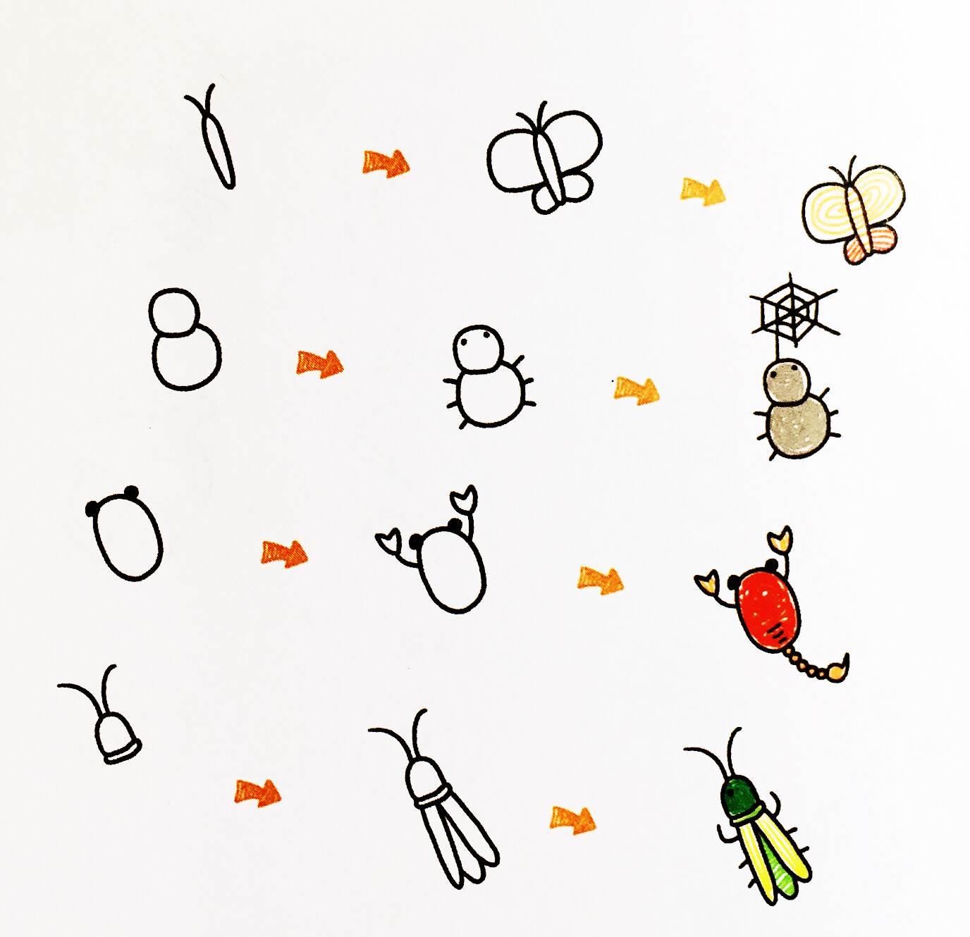 虫子简笔画 虫子简笔画图片大全