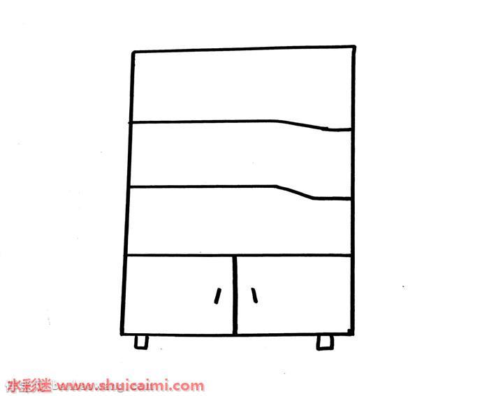 书架好看怎么画 书架简笔画简单易画彩色