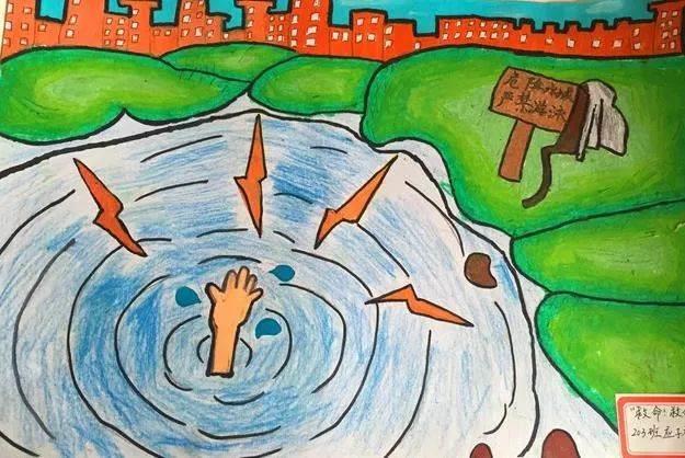 溺水简笔画 小孩溺水简笔画