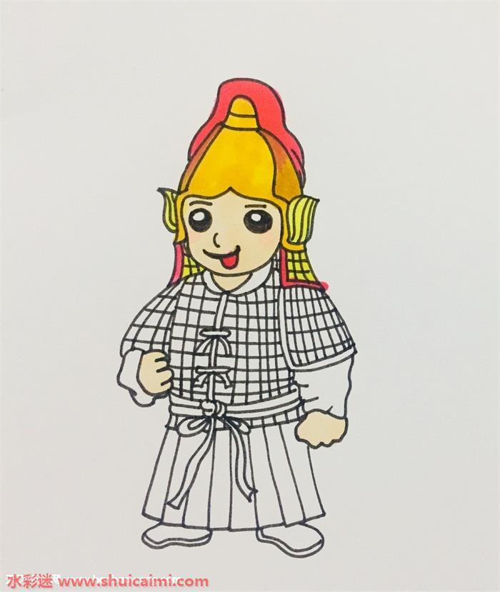 古代将军怎么画 古代将军简笔画简单好看彩色