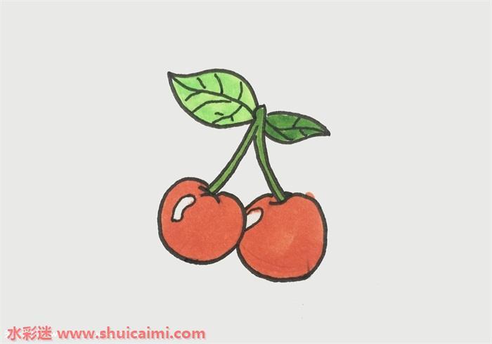 樱桃怎么画 樱桃简笔画漂亮彩色