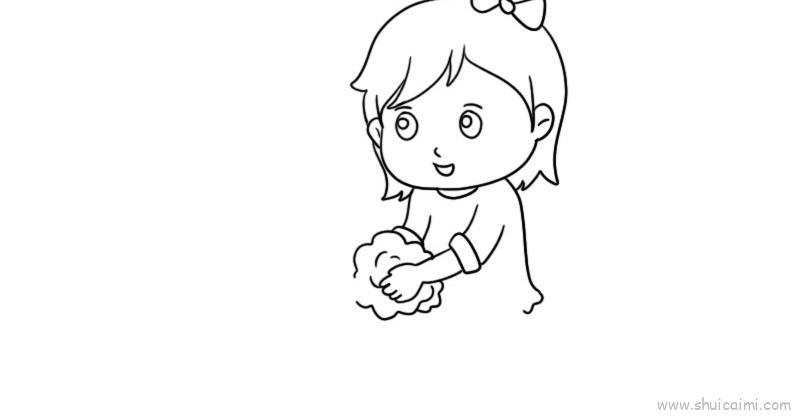 幼儿洗手儿童画怎么画 幼儿洗手简笔画图片