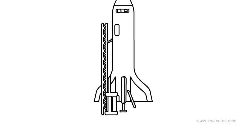 中国航天日发射火箭儿童画怎么画 中国航天日发射火箭简笔画简单