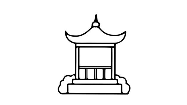 凉亭的简笔画怎么画 凉亭简笔画好看