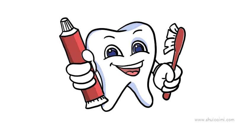 刷牙儿童画怎么画 刷牙简笔画步骤