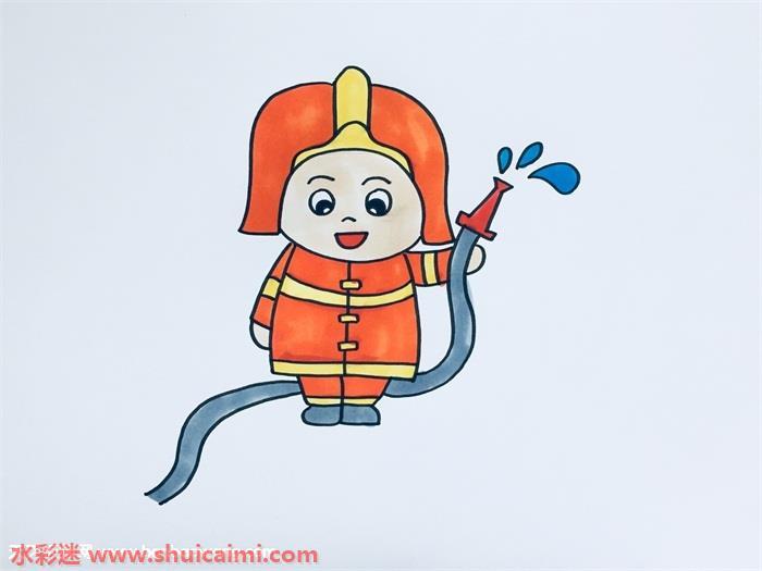 消防员怎么画 消防员简笔画步骤图