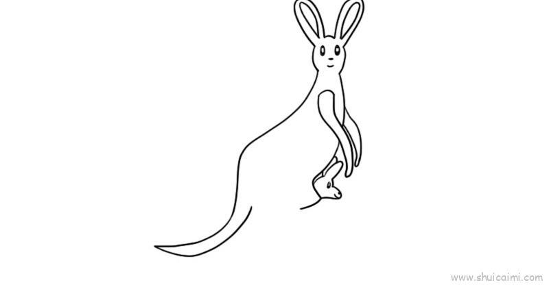 袋鼠儿童画怎么画 袋鼠简笔画图片