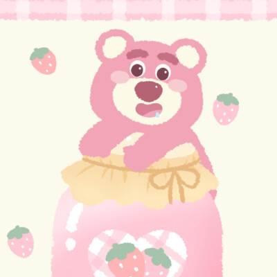 蓝色的草莓熊简笔画 蓝色草莓熊图片