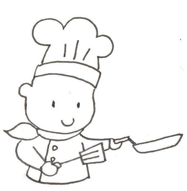 厨师的简笔画怎么画 厨师的简笔画步骤