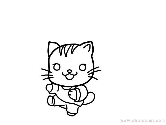 小猫钓鱼简笔画怎么画 小猫钓鱼简笔画步骤