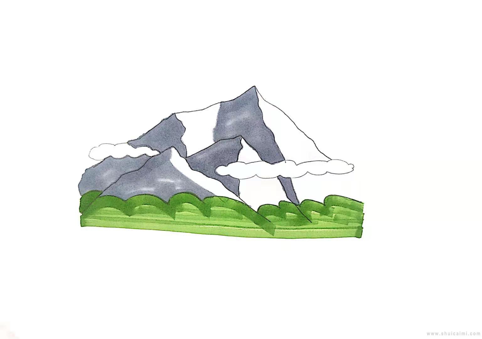 珠穆朗玛峰简笔画怎么画 珠穆朗玛峰简笔画简单又好看