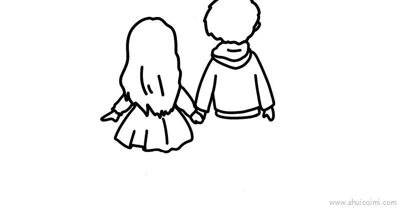 情人节情侣儿童画怎么画 情人节情侣简笔画图片大全