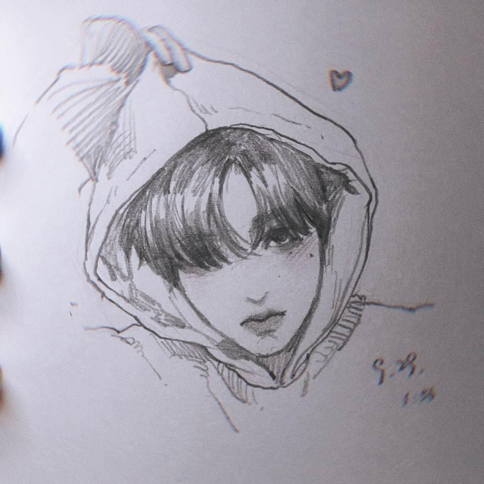 蔡徐坤简笔画 蔡徐坤简笔画q版手绘