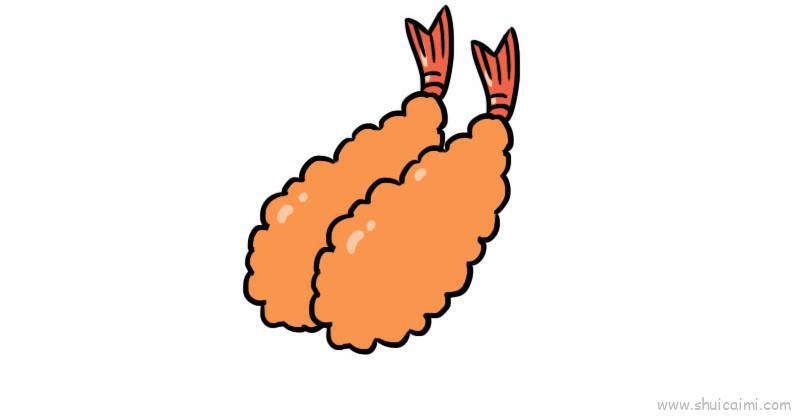 炸虾儿童画怎么画 炸虾简笔画步骤