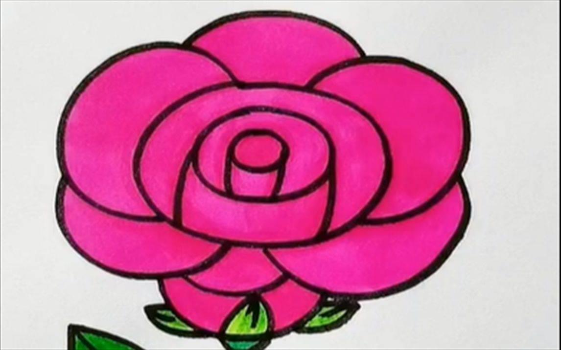 画玫瑰花的简笔画 画玫瑰花的简笔画一朵