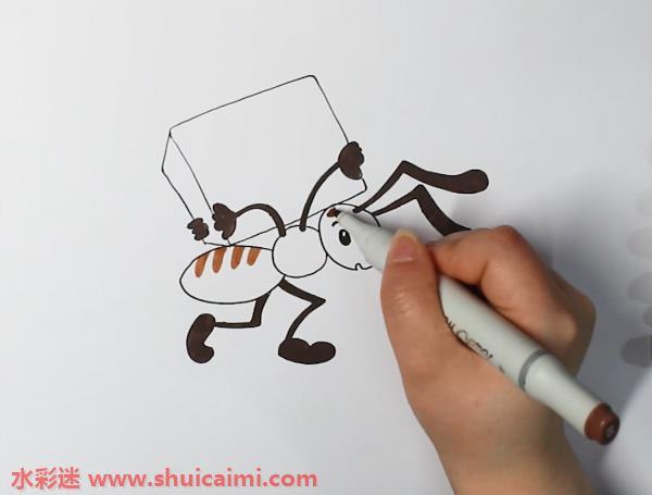 小蚂蚁搬家怎么画 小蚂蚁搬家简笔画图片大全带颜色