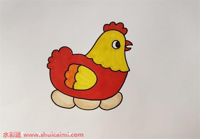 母鸡怎么画 母鸡简笔画简单好看带颜色