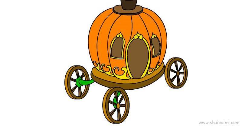 南瓜车儿童画怎么画 南瓜车简笔画简单