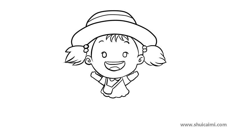 扎双马尾简笔画怎么画 扎双马尾简笔画图片大全