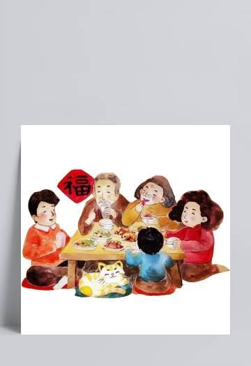 画一桌年夜饭简笔画彩色 年夜饭简笔画彩色 简单