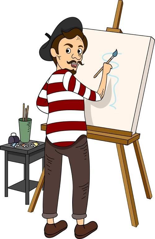 画家简笔画 画家简笔画可爱