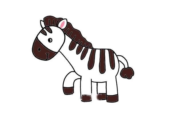 斑马简笔画 河马简笔画图片大全