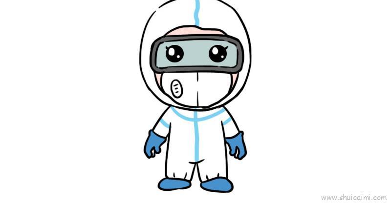 医生穿防护衣儿童画怎么画 医生穿防护衣简笔画好看