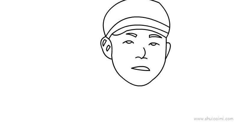 雷锋头像儿童画怎么画 雷锋头像简笔画步骤