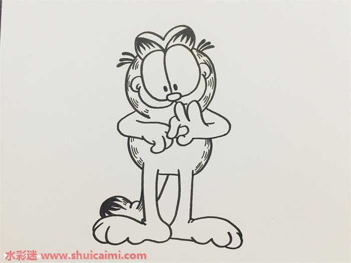 怎么画一只可爱的加菲猫？看加菲猫简笔画步骤图解