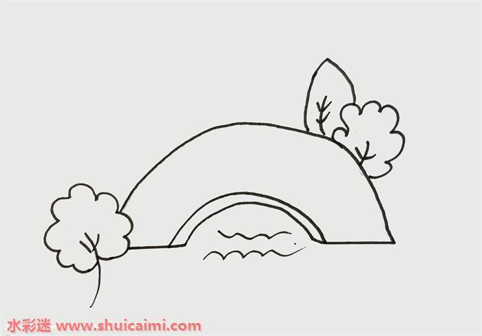 桥怎么画 桥简笔画图片带颜色