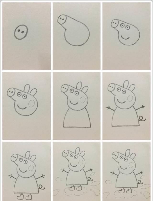 简笔画小猪佩奇 简笔画小猪佩奇涂色