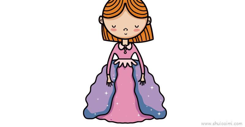 晚礼服公主儿童画怎么画 晚礼服公主简笔画简单