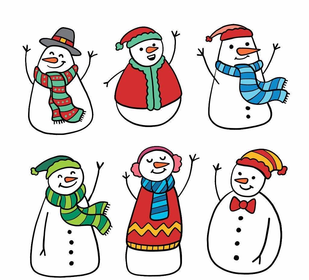 雪人简笔画图片大全 雪人简笔画图片大全带颜色