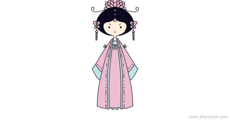 古装服饰儿童画怎么画 古装服饰简笔画图片大全