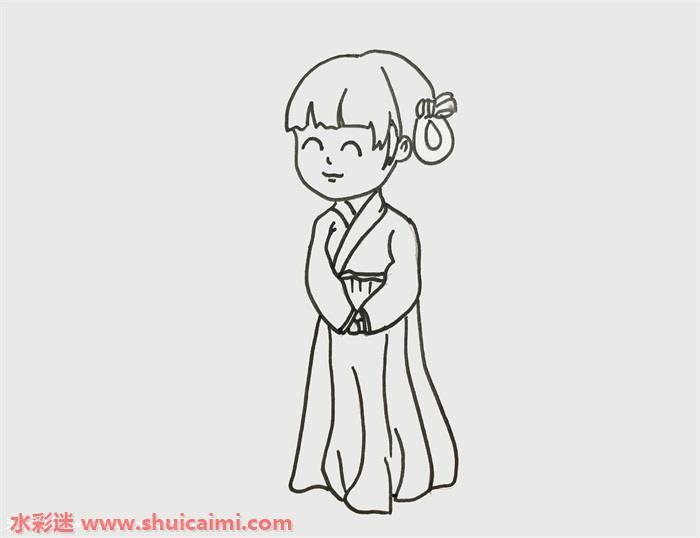 古代女子怎么画 古代女子简笔画简单彩色